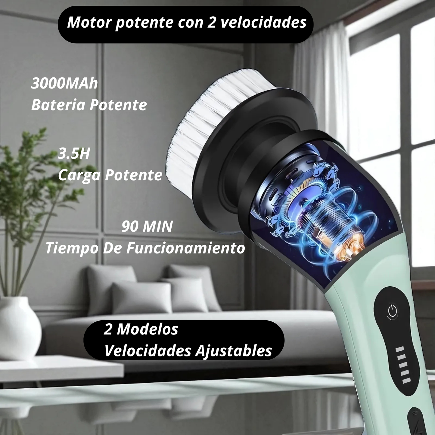 Set de Cepillo de Limpieza Potente para Múltiples Superficies – 9 Cabezales